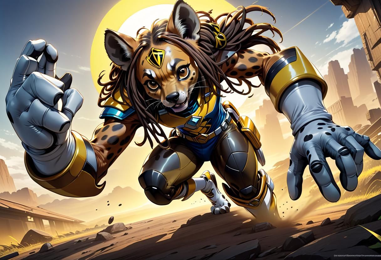 Hyena Power Ranger in Anime Style