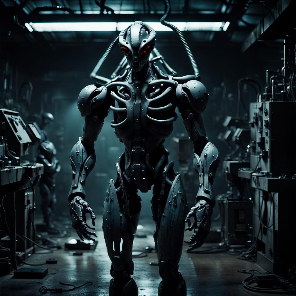 Guyver Unit in Abandoned Lab, Cinematic Realism