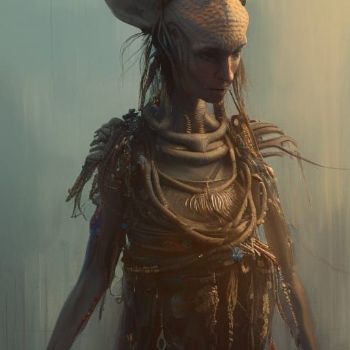 Detailed Alien Portrait in a Fantasy Style