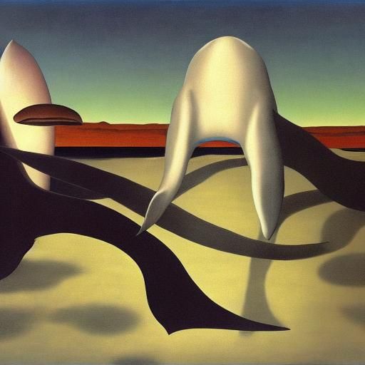 Surreal Sleepwalking Shark Wags Tail: Surreal Art