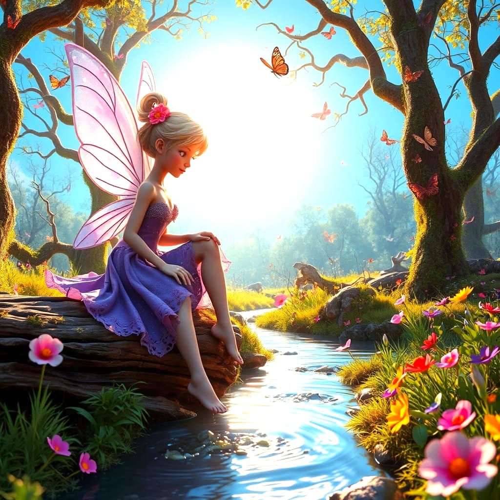 Whimsical Fairy in Enchanted Meadow