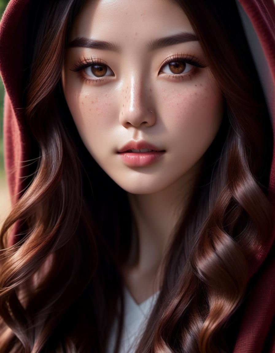 Hyperrealistic Portrait of a Freckled Woman