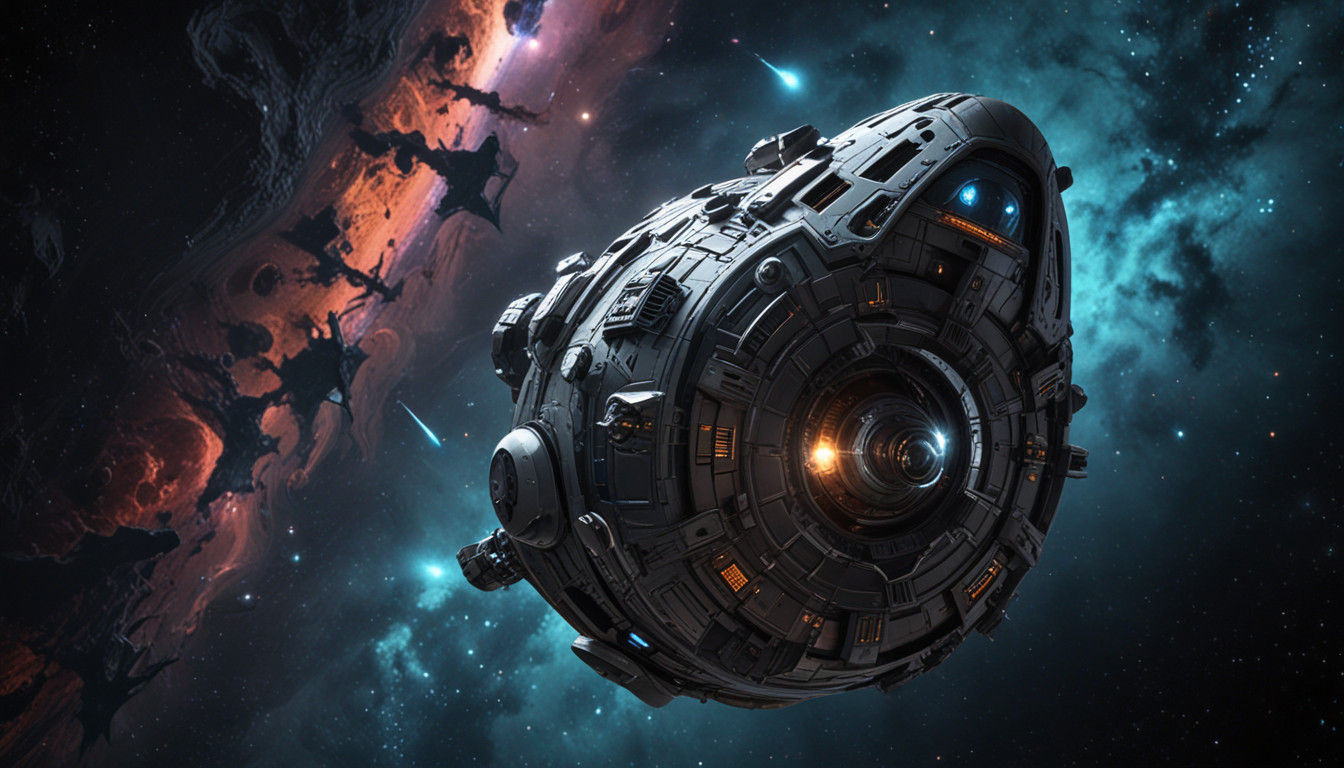 Cosmic Escape in Vibrant, High-Contrast Space