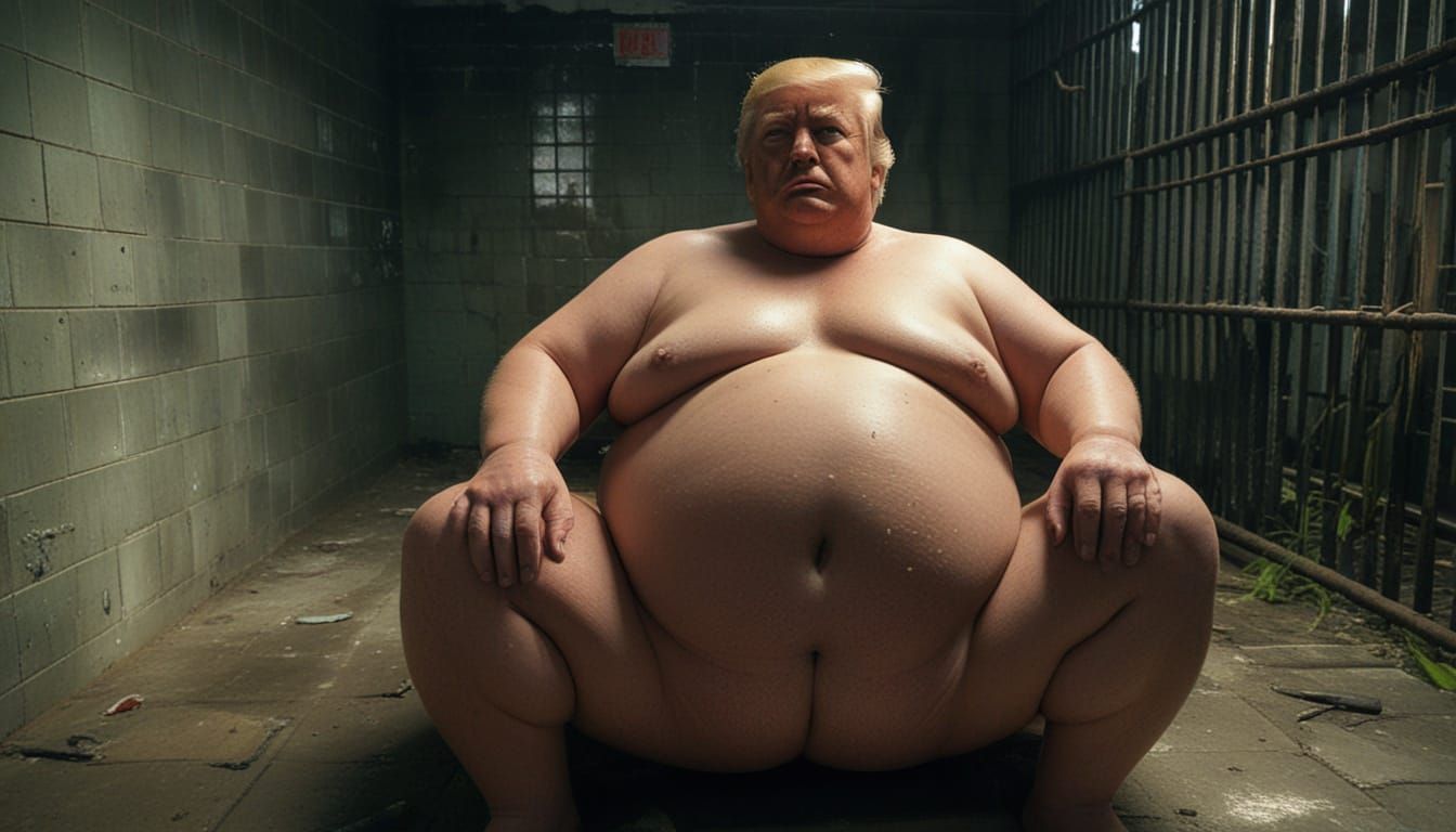 Surreal Prison Scene: Donald Trump on Melon