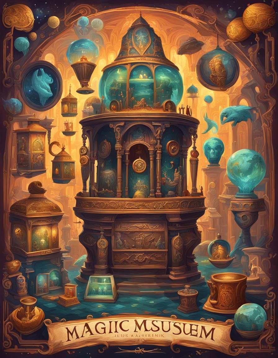 Mysterious Magic Museum Poster in Vibrant Colors