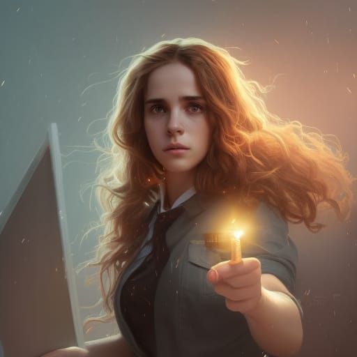 Detailed Portrait of Hermione Granger in Artgerm Style