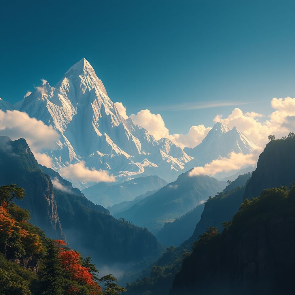 Mountains Soaring Like Condor: Fantastical Matte Painting