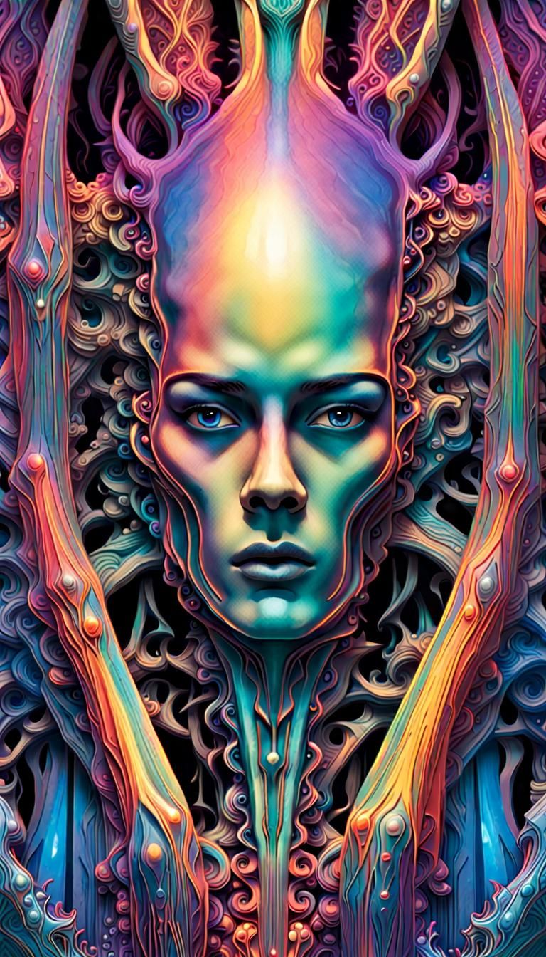 Fragments of Insanity: A Neon AI Art Explosion