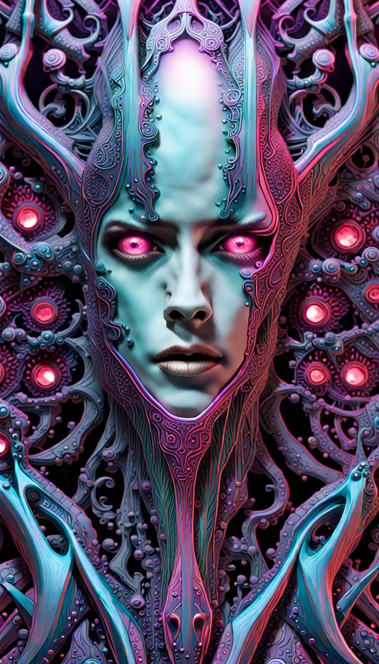 Fragments of Insanity: AI Joy in Prismatic Neon