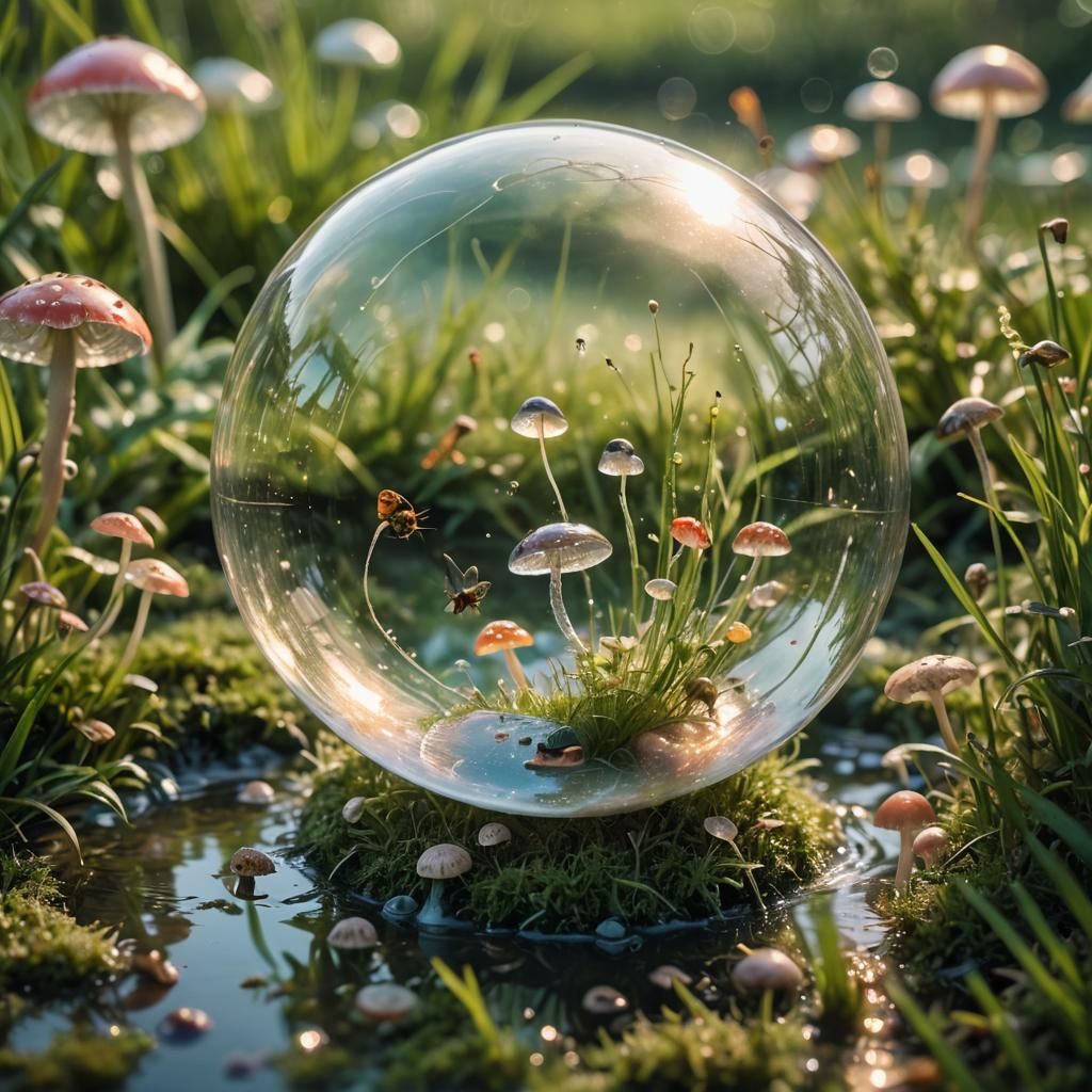 Miniature World Inside a Soap Bubble