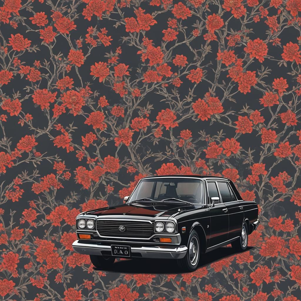 Toyota Crown in Nihonga Style: Traditional Japanese Art