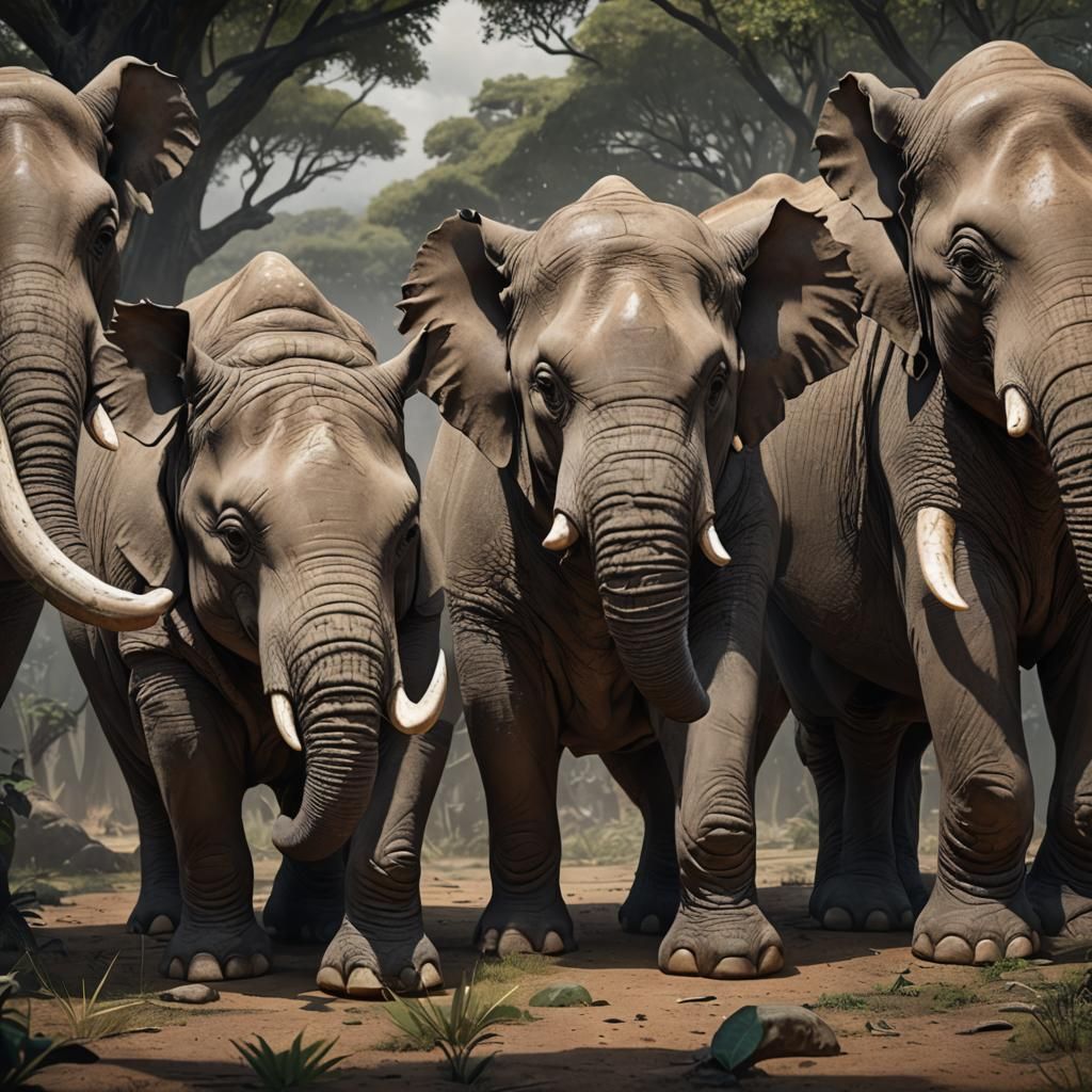 Elerhino Portrait: Fantasy Hybrid Creature in Detailed Paint...