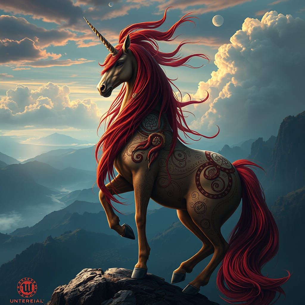 Ethereal Centaur Maiden in Vibrant Matte Painting