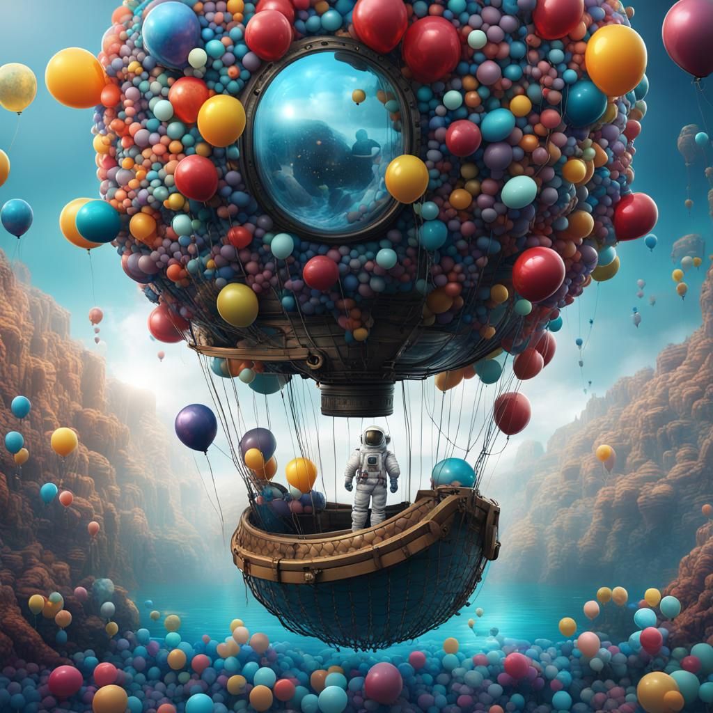 Underwater Balloon World: Steampunk Astronaut Adventure