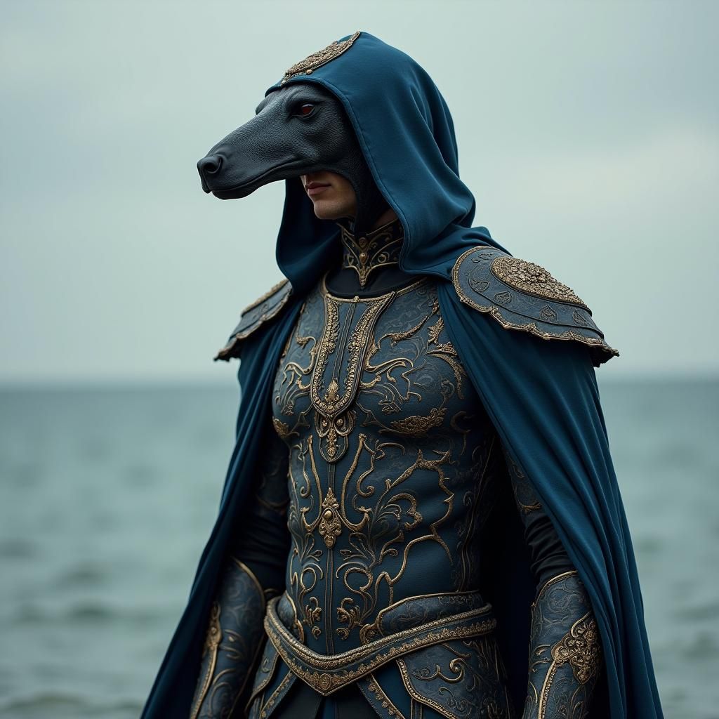 Water Genasi Inventor with Elaborate Hairstyle