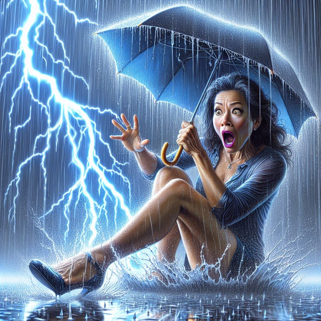 Hispanic Woman's Shocking Encounter with Lightning Storm