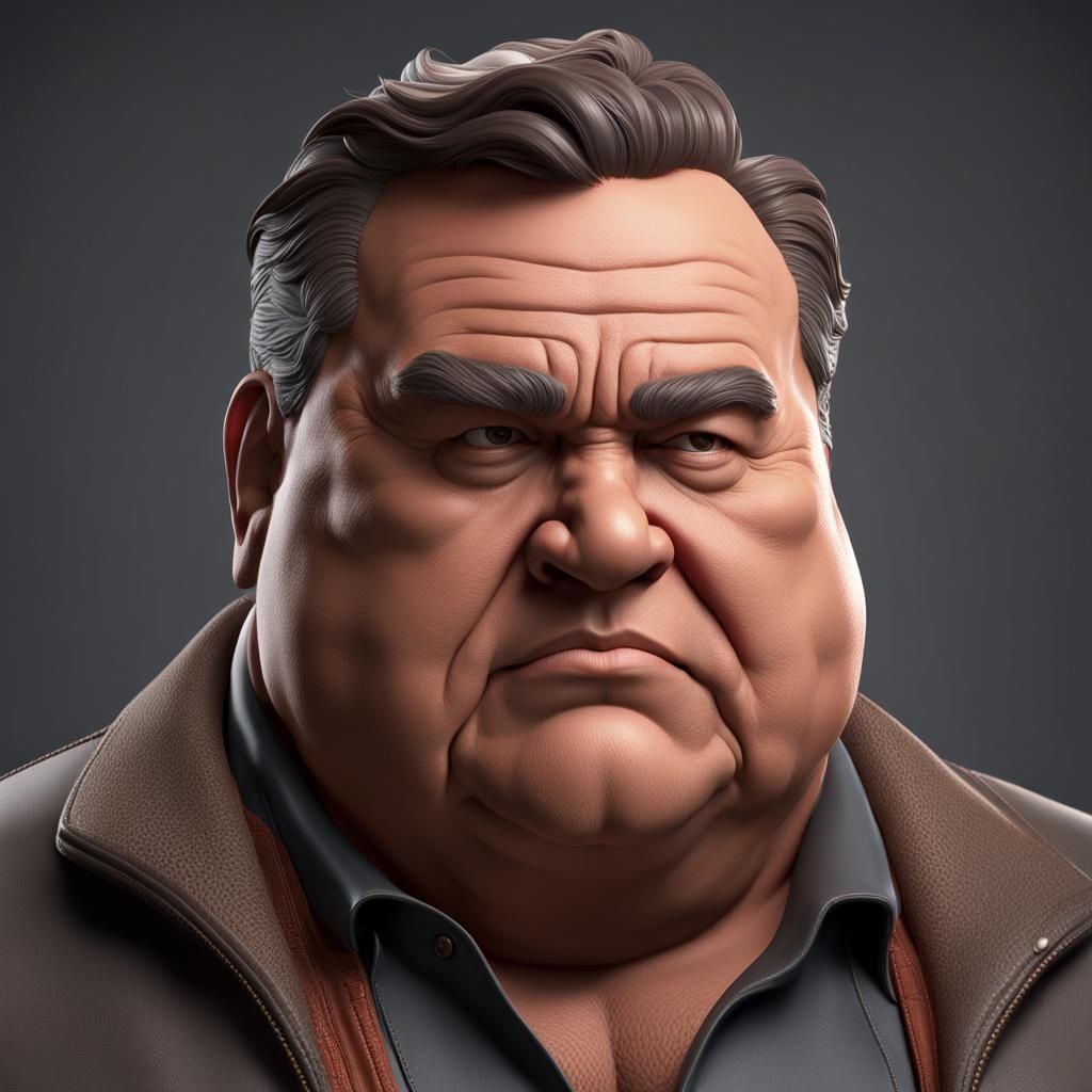 3D Portrait of a Middle-Aged Man