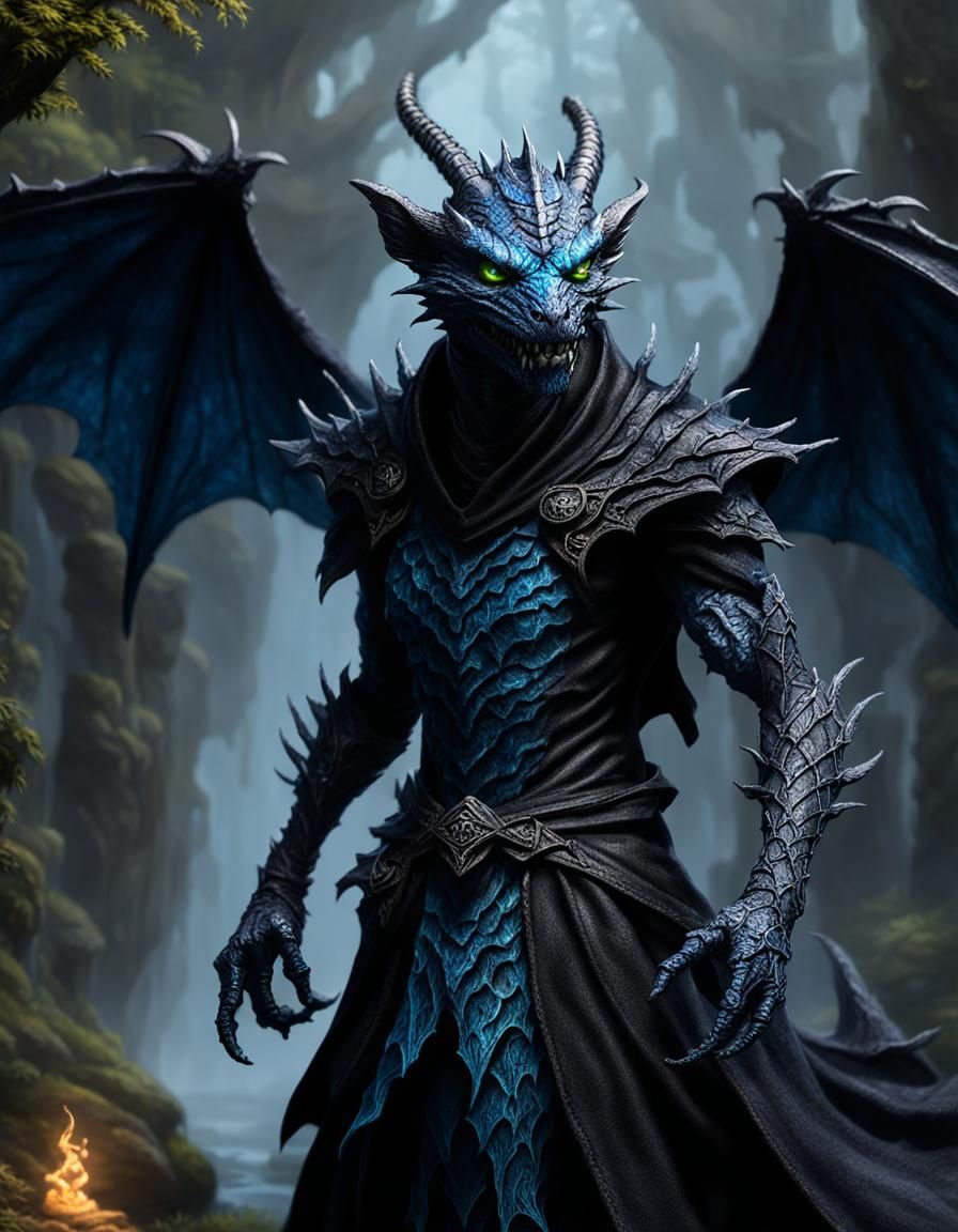 Kobold Sorcerer with Dragon Wings, in Ethereal Style