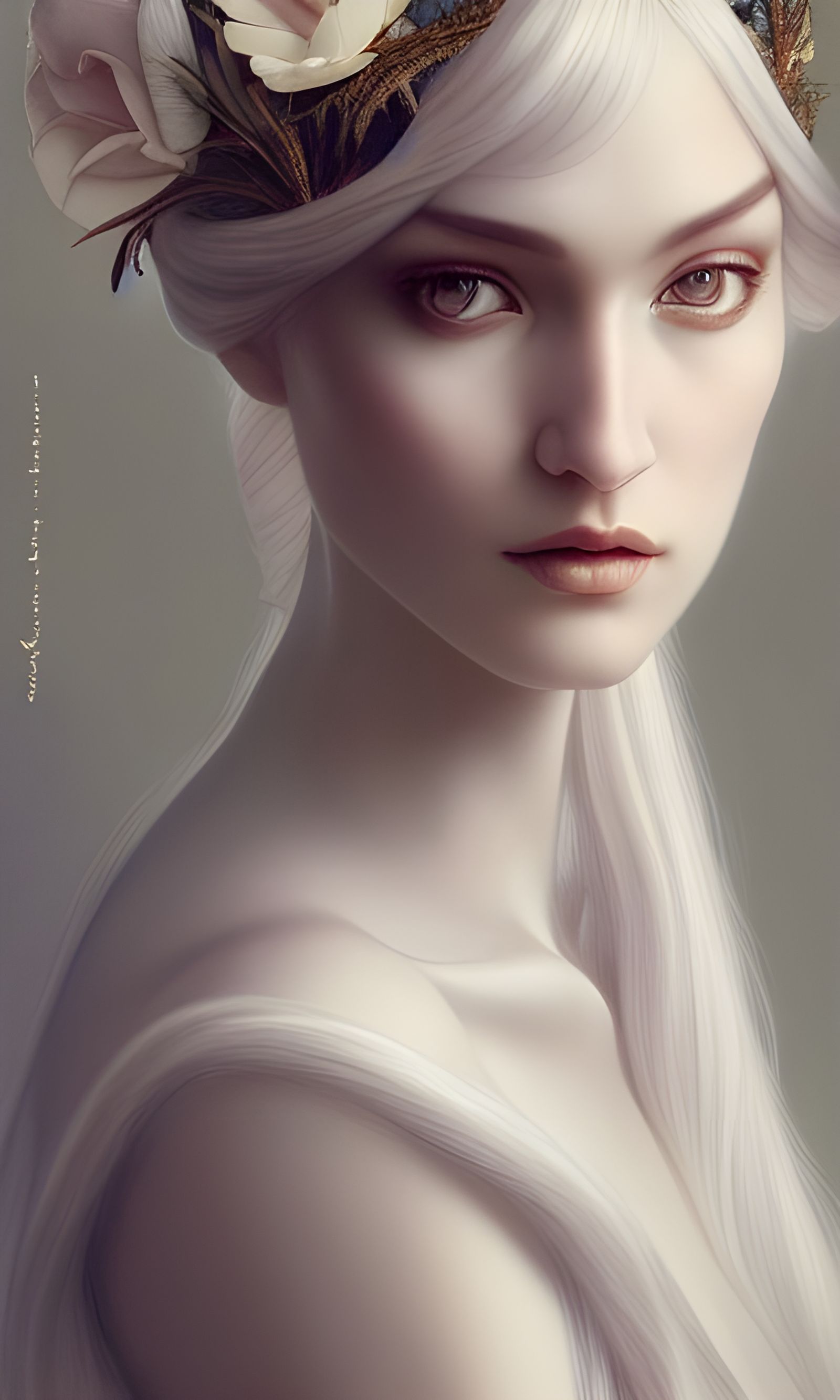 Sultry Androgynous Priestess in Gothic Romantic Style