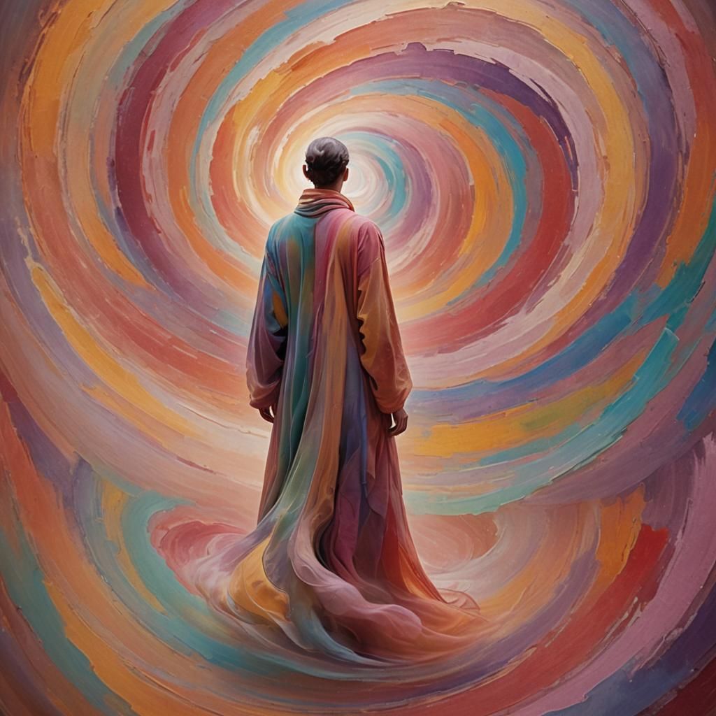 Mystical Figure in Swirling Colors - Digital Art
