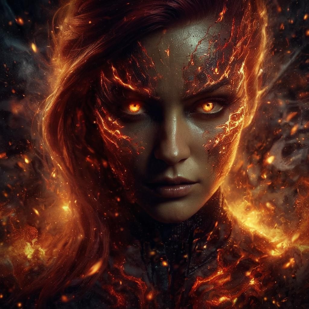 Jean Grey as Dark Phoenix in Burning Wonderland