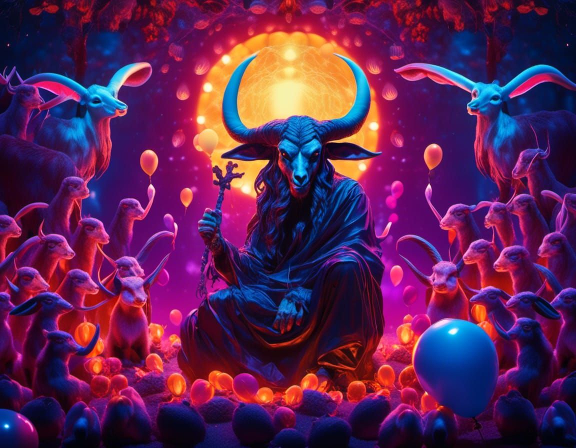 Baphomet Making Balloon Animals For all The Little Goats
