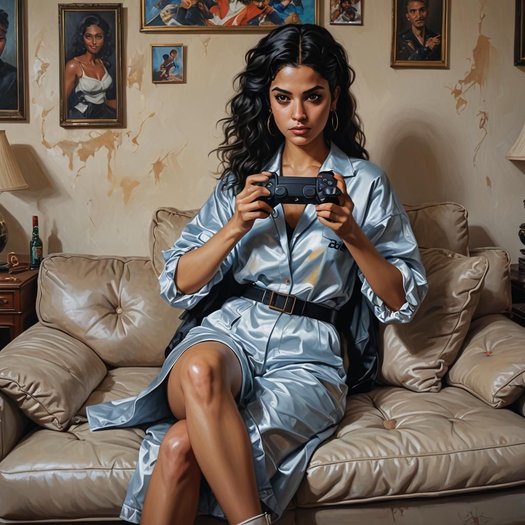 Leila Ouahabi Plays PlayStation: Photorealistic Oil Painting