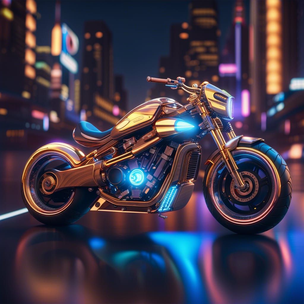 Futuristic Motorcycle in Hyperrealistic 3D Rendering