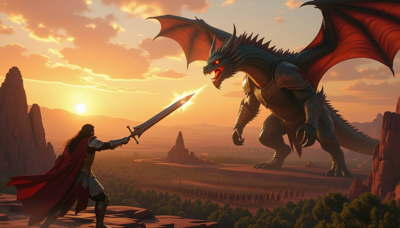 Flying Spear Over War-Torn Ground in 3D Style