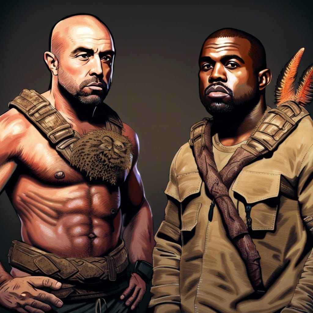 Joe Rogan and Kanye West in ARK: Survival Evolved
