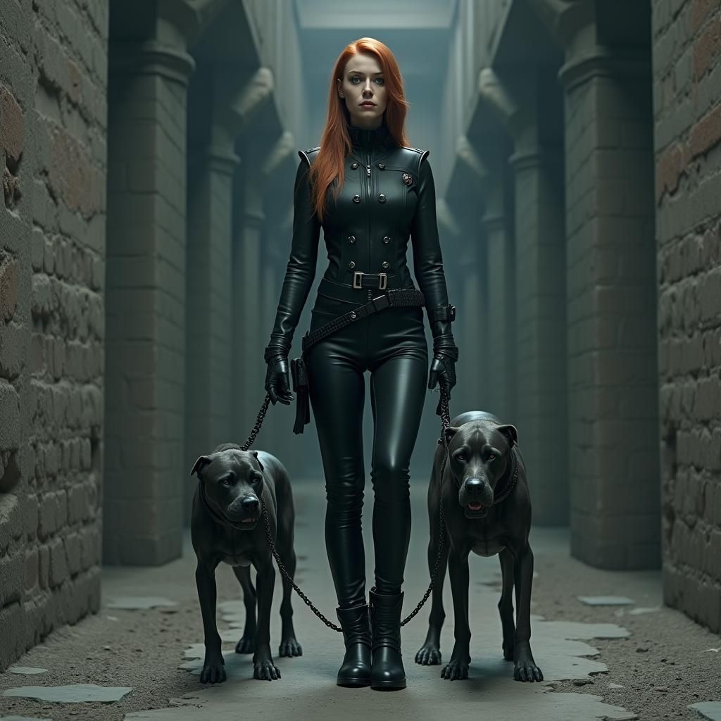 Dystopian Prison Guard in Film Noir Style