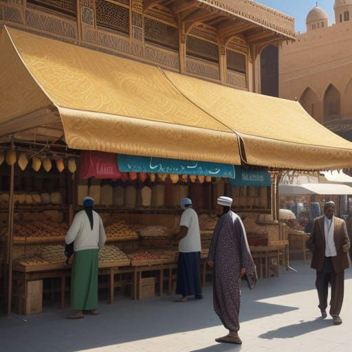 Animated African American Man at Arabian Bus Stop