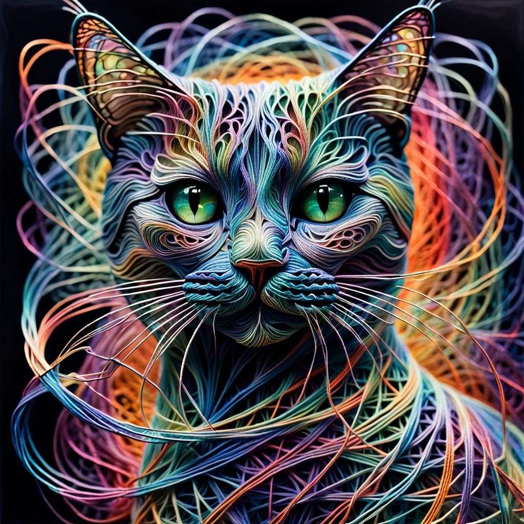 String cat portrait