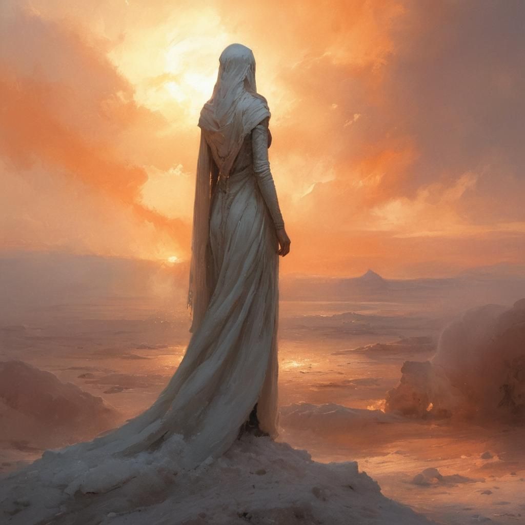 Woman of Salt Observes Burning City