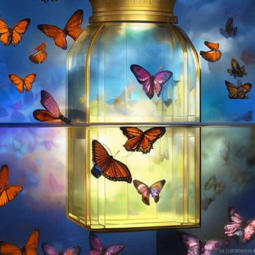 jar of butterflies