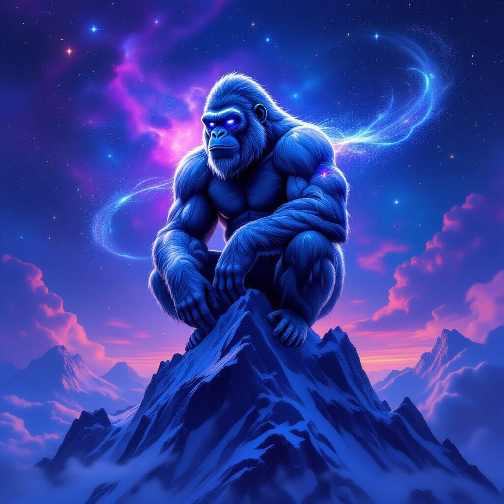 Cosmic Nebula Ape on Crystal Peak