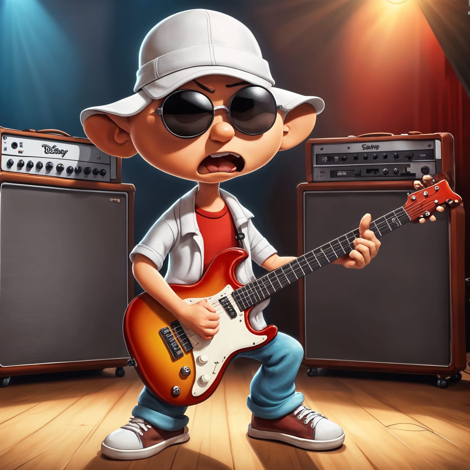 Nerdy Stewie Griffin in Disney-Inspired Cartoon Style