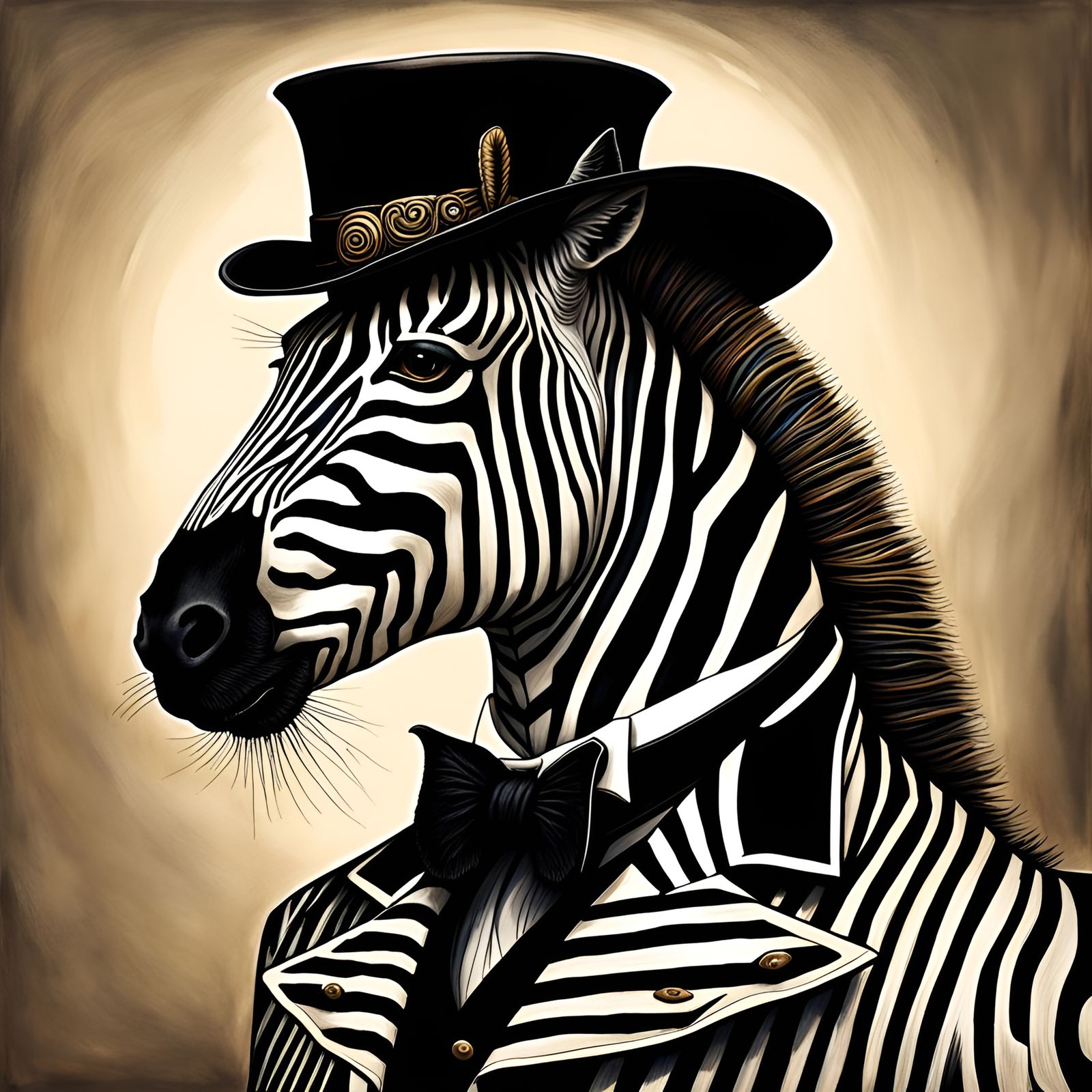 ZEBRA IN FANCY HAT