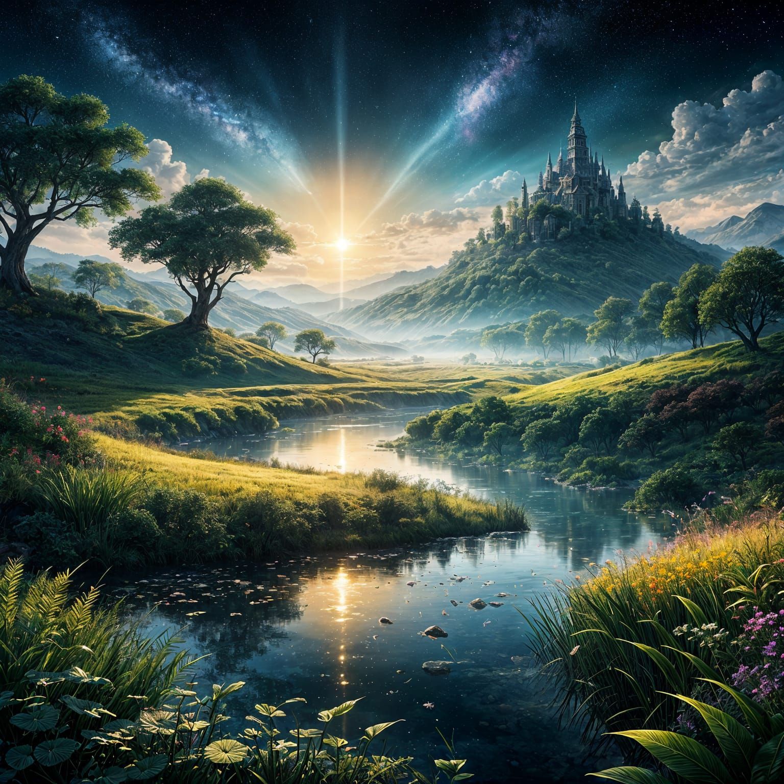 Radiant Landscape Inspired by Psalm 136