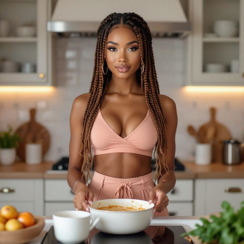 Realistic Portrait of a Black Female Chef in Cinematic Light...