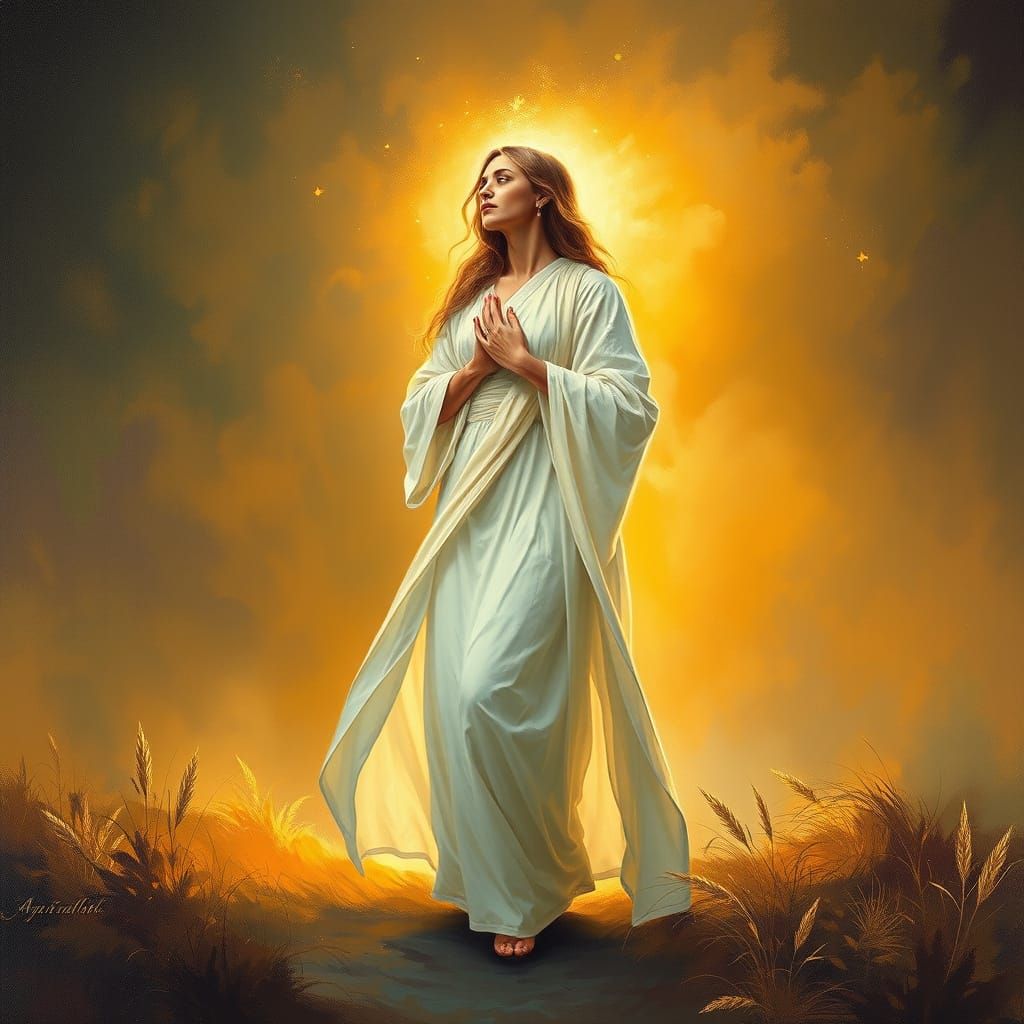 Agape Love Embodied in Biblical Oil Painting