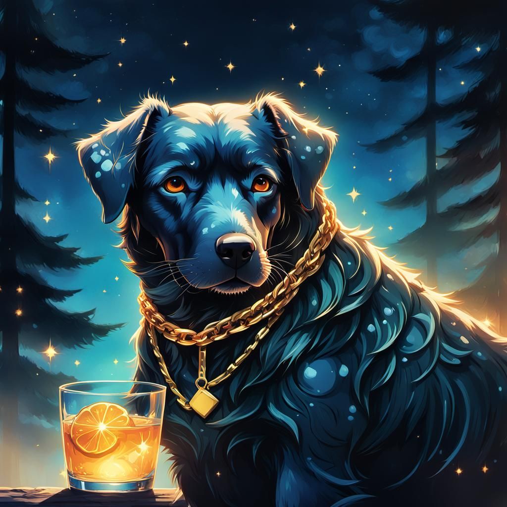 Anime Dog Portrait in Pastel Colors