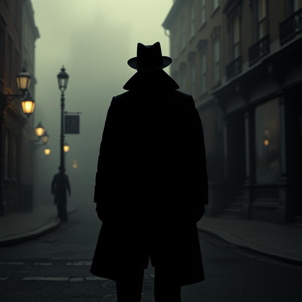 Invisible Man in Futuristic Noir Style