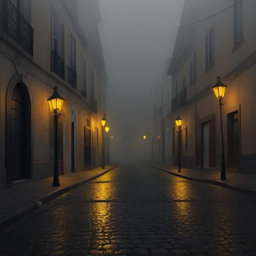 Melancholic Singer in Lisbon: A Surreal Oil Painting