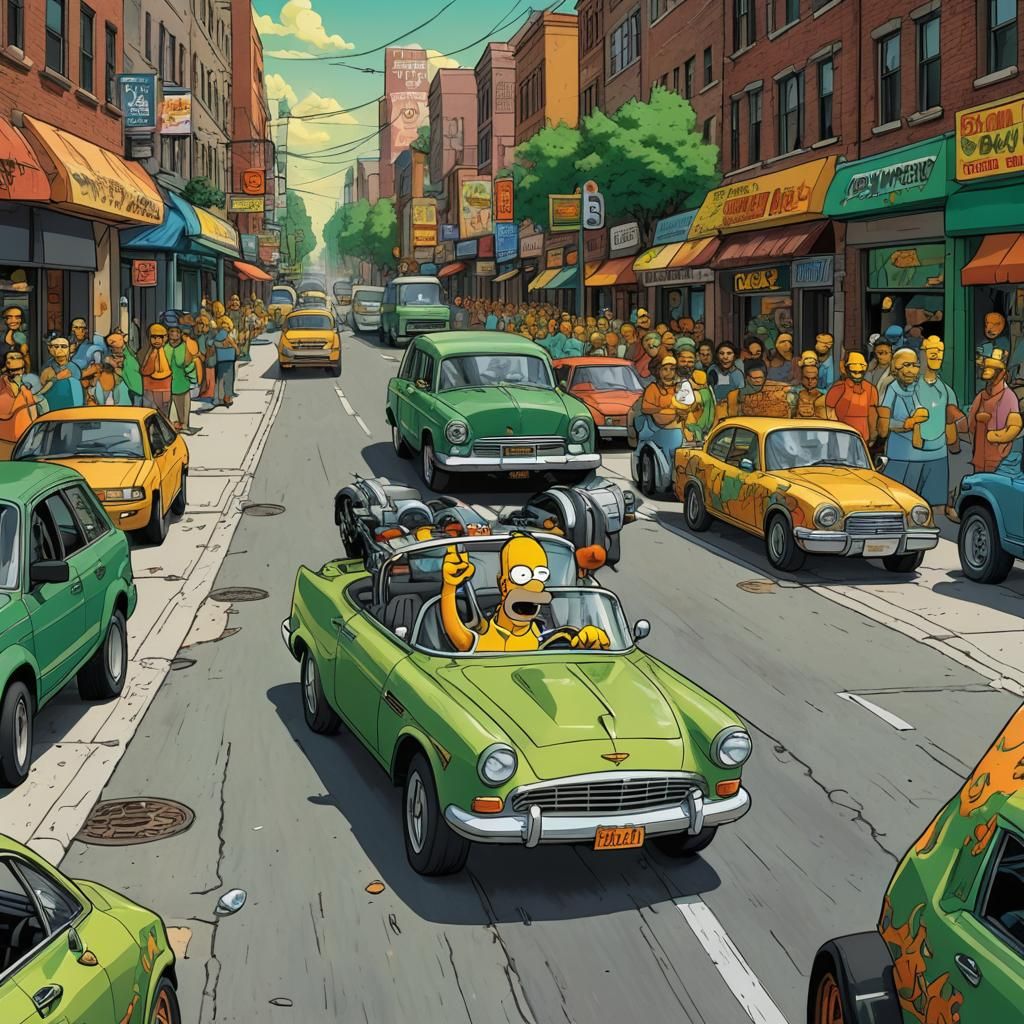 Homer Simpson's Custom Car: Comic Book Concept Art