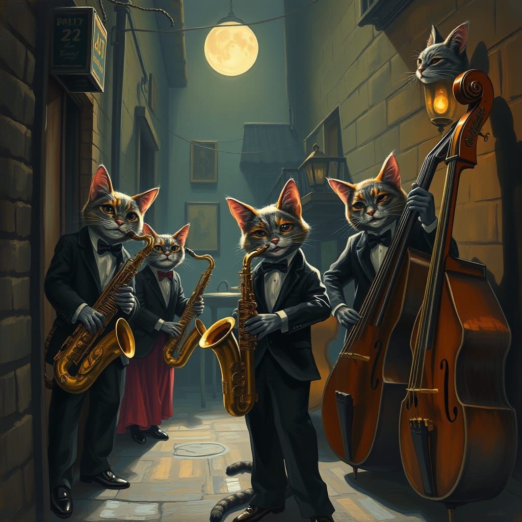 Cats in Suits Run Secret Jazz Club in Noir Alley