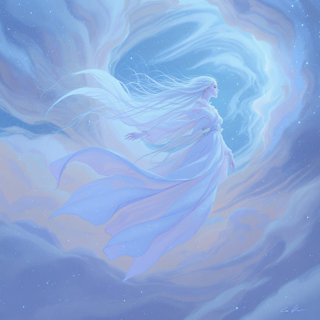 Ethereal Air Elemental in Flowing Robes