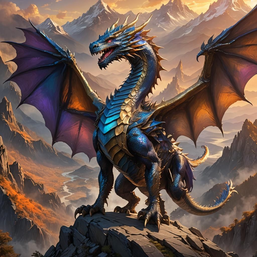 Majestic Metal Dragon Concept Art
