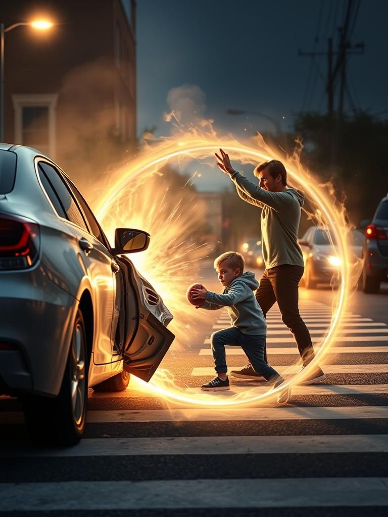 Dramatic Rescue: Car Crash Averted by Energy Field