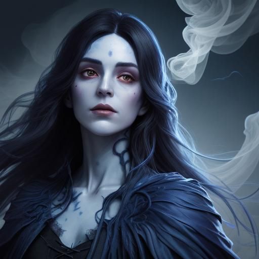 Ethereal Vampire Ghost Emerges from Smoke: Hyperrealistic Ar...